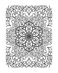 indian mandala Vector outline mandala decorative and ornamental design for coloring page