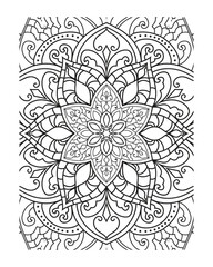 indian mandala Vector outline mandala decorative and ornamental design for coloring page