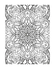 indian mandala Vector outline mandala decorative and ornamental design for coloring page