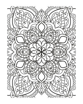 indian mandala Vector outline mandala decorative and ornamental design for coloring page