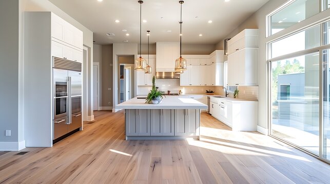 an image of a kitchen in a beautiful, recently constructed luxury residence.