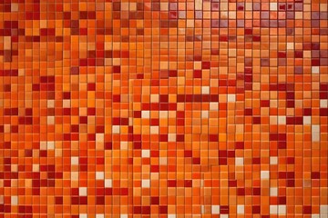 Red and orange ceramic wall and floor tiles mosaic texture background