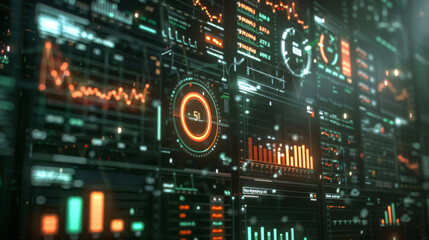 Obraz premium Digital analytics data visualization. Big data. Network connection. Artificial intelligence technology. Digital tech. 