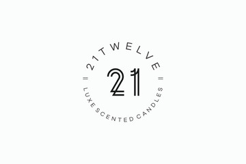 letter 21 logo design template