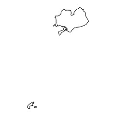 Ba Ria Vung Tau province map, administrative division of Vietnam. Vector illustration.