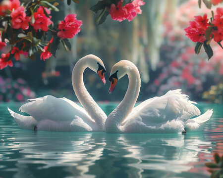 A pair of beautiful swan is a swan that is classified as a duck bird. Known for forming monogamous pair bonds that can last a lifetime, swans are often associated with love and fidelity.