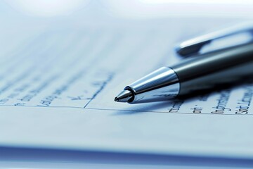 Close-up of a pen resting on top of a contract document, symbolizing the formal agreement in business collaborations