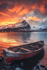 Sunset in Iceland's Fjord: A Mesmerizing Display of Nature's Beauty and Icelandic Culture