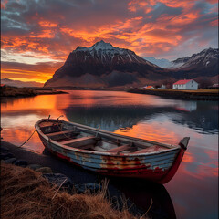 Sunset in Iceland's Fjord: A Mesmerizing Display of Nature's Beauty and Icelandic Culture