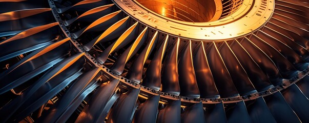 Airplane turbine fan close up, for background - obrazy, fototapety, plakaty