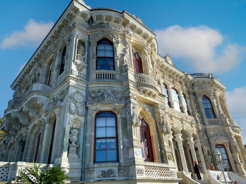 Kucuksu Pavilion, Kucuksu Kasri, Bosphorus, Beykoz, Istanbul, Turkiye. Ottoman Architecture, Baroque, Rococo. October 06 2023.