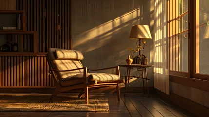 Foto op Plexiglas East Meets West Comfort: Stylish Armchair Retreats. Generative AI © masanyanka
