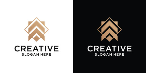 Building logo design inspiration concept Premium Vector
