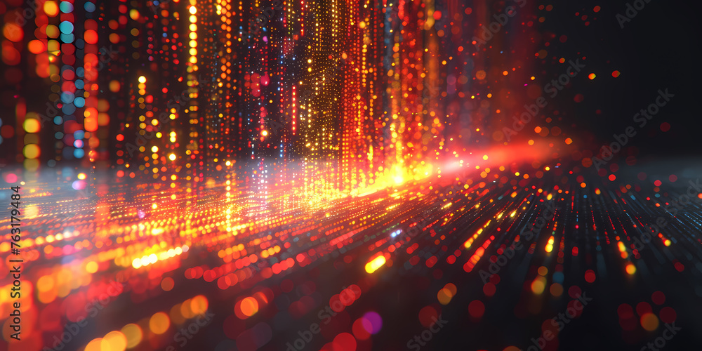 Poster abstract background with colorful motion lines and bokeh lights, digital wallpaper - a colorful ligh