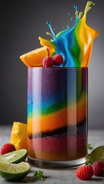 Children's dessert in all the colors of the rainbow.