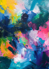 Expressive Abstract Painting with Bold Brushstrokes