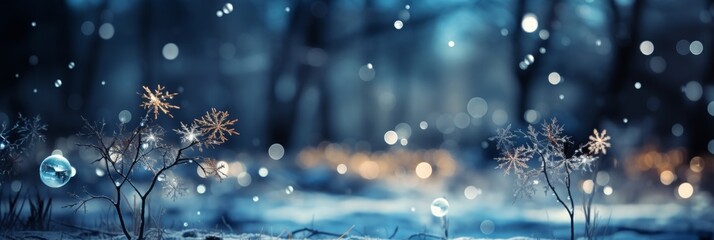 Snowflake banner background. Festive christmas banner with snowflakes and copy space