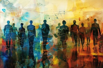 Group of People Standing in Front of World Map