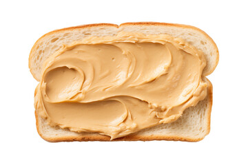 bread with peanut butter isolated on transparent or white background, png