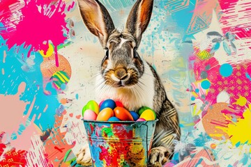 Easter Extravaganza: Bunny and Colorful Eggs