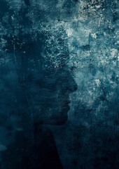 Professional Textured Backdrop for a Dark Blue Portrait