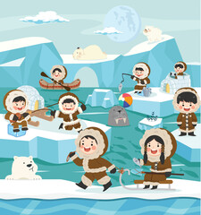 Inuit eskimo adventure North pole Arctic - 763182685