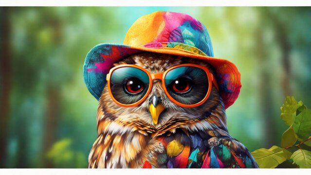 Imagine a cheerful owl rocking sunglasses and a headset against a city backdrop, radiating rap style vibes. This simple, vectorized image is ideal for labels or graphic designs, capturing the urban