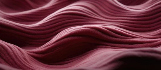 Selbstklebende Fototapeten Close up of a vibrant magenta wave pattern on a fabric, resembling delicate petals in shades of pink and violet with hints of carmine and electric blue © 2rogan