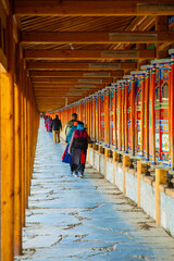 Labuleng Monastery, Gannan Tibetan Autonomous Prefecture, Gansu Province-devout lamas and believers