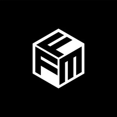 FMF letter logo design in illustration. Vector logo, calligraphy designs for logo, Poster, Invitation, etc.