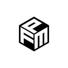 FMP letter logo design in illustration. Vector logo, calligraphy designs for logo, Poster, Invitation, etc.