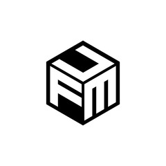 FMU letter logo design in illustration. Vector logo, calligraphy designs for logo, Poster, Invitation, etc.