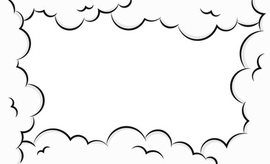Comic book speech bubble puff cloud frame illustration vector