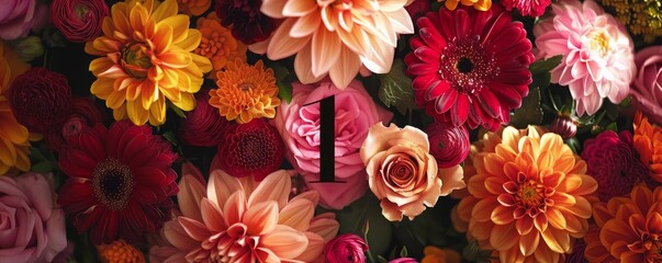 number one on a floral background.