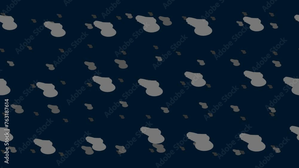 Poster sanding machine symbols float horizontally from left to right. parallax fly effect. floating symbols