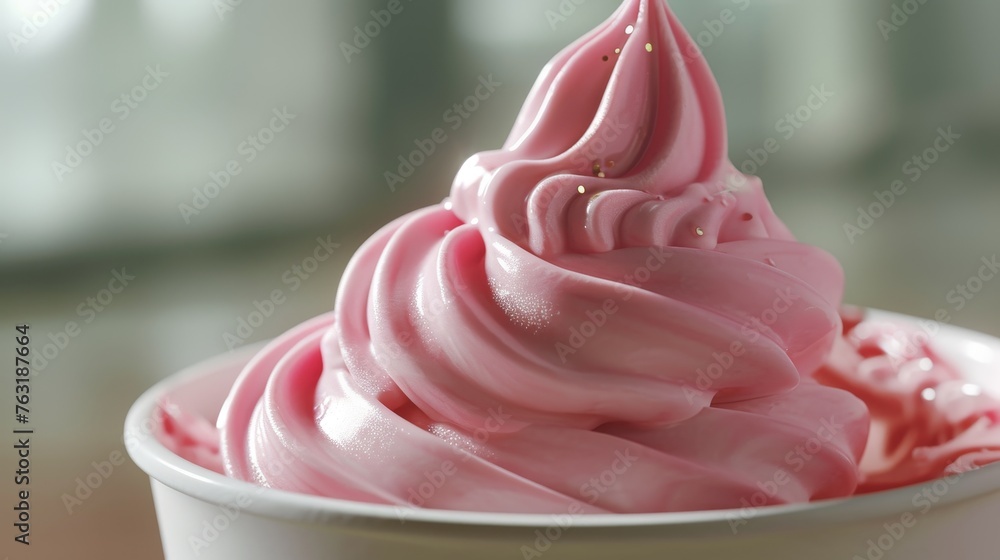 Poster an animation of a frozen yogurt swirling and twirling in d form ai generated illustration