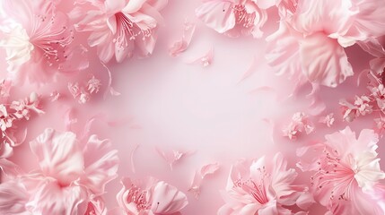 Obraz premium Spring flower abstract pastel pink banner with delicate floral elements