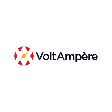 volt ampere electric with letter V and A logo design