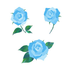 青い薔薇のイラスト
