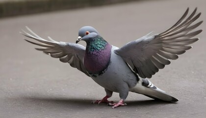A Pigeon With Its Wings Folded Neatly Against Its Upscaled