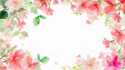 Fototapeta na wymiar Spring May flower banner with watercolor painted floral motifs