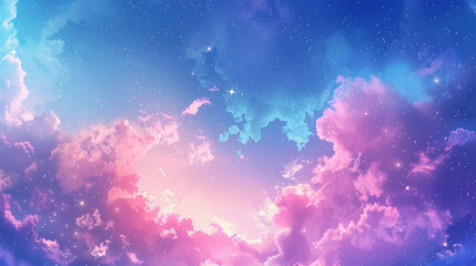 Fototapeta na wymiar Beautiful background with pink and purple clouds