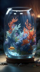 Underwater Fantasy in a Transparent Vessel