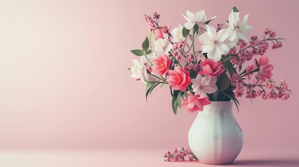 Spring or summer flower arrangement minimal home decor