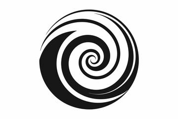 spiral logo silhouette white background