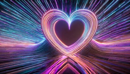 abstract background with heart neon colors