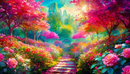 Obraz na płótnie Canvas colorful background with flowers