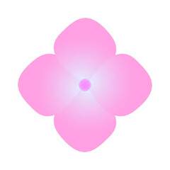 シンプルなピンクの紫陽花の花のイラスト