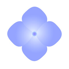 シンプルな青い紫陽花の花のイラスト
