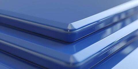 Obraz premium 3D Render, Abstract Minimalist Blue Background With Square Geometric Shapes - A Close Up Of A Blue Surface